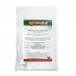 Vervroegingsfolie voor aardbeien met informatie etiket