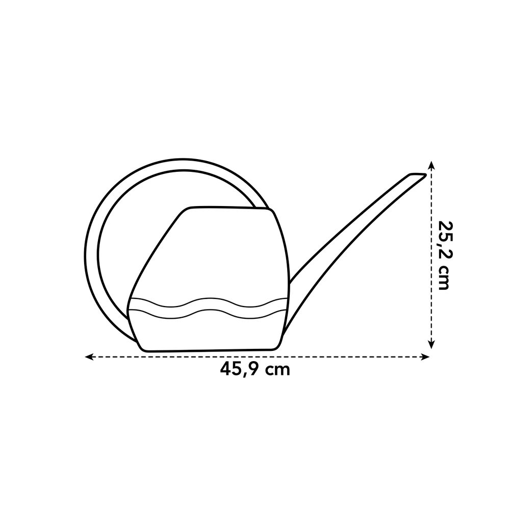 05-line drawing_elho_aquarius_watering_can_3,5ltr.d1 elho Gieter 3,5ltr antraciet – tekening met afmetingen