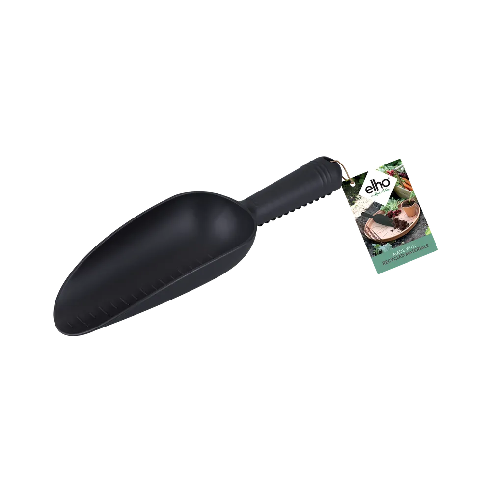 02-main_elho_green_basics_scoop_m_living_black.p2 elho Schep zwart - tuinschep met praktische afmetingen, ergonomisch ontwerp en licht gewicht